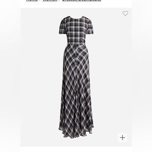 JCrew Berkshire Plaid chiffon gown